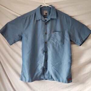 Quiksilver Men’s Short Sleeve Button-Up Shirt - Size Small - Blue Casual